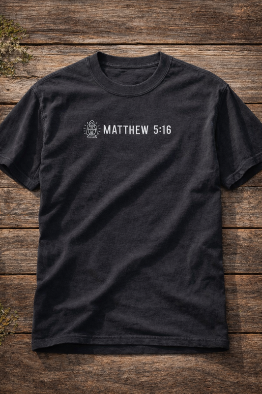 Burn Bright Lantern Tee – Matthew 5:16 Edition
